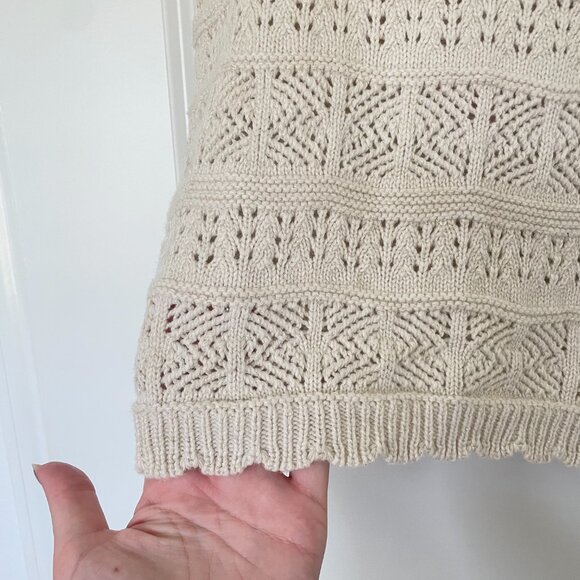 SO® Juniors Pointelle Crochet Tank Top – Size M, Boho Sleeveless Knit - Picture 4 of 9